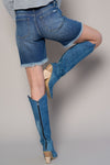 High Rise Distressed Bermuda Denim Shorts-Bermuda Jean Shorts-Insane Gene-Reef Love