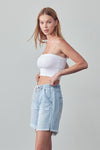 High Rise Drawstring Denim Shorts-Denim Shorts-Reef Love