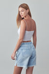 High Rise Drawstring Denim Shorts-Denim Shorts-Reef Love