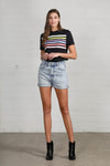 High Rise Mom Fit Denim Shorts – Light Wash-Jean Shorts-Insane Gene-Reef Love