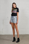 High Rise Mom Fit Denim Shorts – Light Wash-Jean Shorts-Insane Gene-Reef Love
