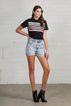 High Rise Mom Fit Denim Shorts – Light Wash-Jean Shorts-Insane Gene-LIGHT-S-Reef Love
