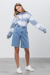 High Rise Pleated Mom Bermuda Shorts-Bermuda Jean Shorts-Insane Gene-Reef Love