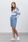 High Rise Pleated Mom Bermuda Shorts-Bermuda Jean Shorts-Insane Gene-Reef Love