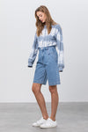 High Rise Pleated Mom Bermuda Shorts-Bermuda Jean Shorts-Insane Gene-Reef Love