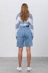 High Rise Pleated Mom Bermuda Shorts-Bermuda Jean Shorts-Insane Gene-Reef Love