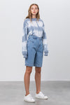 High Rise Pleated Mom Bermuda Shorts-Bermuda Jean Shorts-Insane Gene-Reef Love