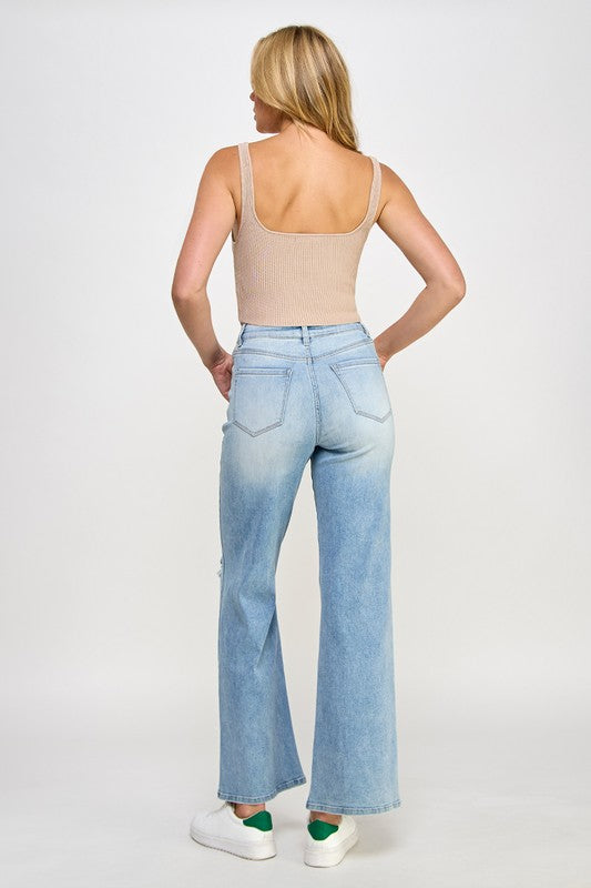 High Rise Relaxed Wide Leg Jeans-Relaxed Fit Jeans-Insane Gene-Reef Love