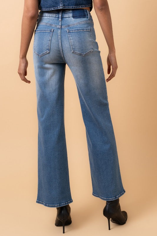 High Rise Relaxed Wide Leg Jeans-Wide Leg Jeans-Insane Gene-Reef Love
