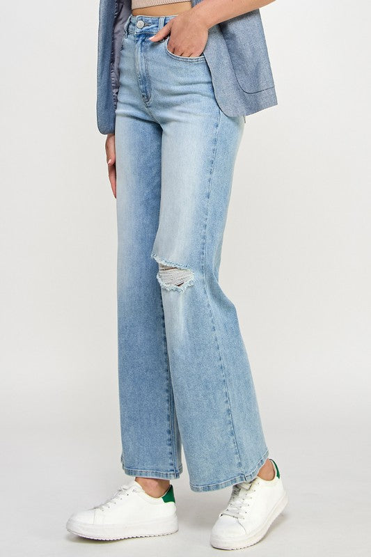 High Rise Relaxed Wide Leg Jeans-Relaxed Fit Jeans-Insane Gene-Reef Love