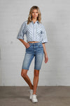 High Rise Slim Bermuda Denim Shorts-Bermuda Jean Shorts-Insane Gene-Reef Love