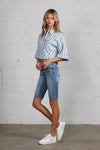 High Rise Slim Bermuda Denim Shorts-Bermuda Jean Shorts-Insane Gene-Reef Love