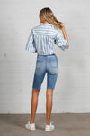 High Rise Slim Bermuda Denim Shorts-Bermuda Jean Shorts-Insane Gene-Reef Love