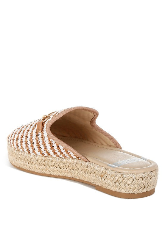 Himari Raffia Slip-On Mules-Reef Love