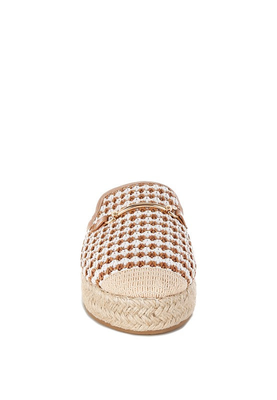Himari Raffia Slip-On Mules-Reef Love