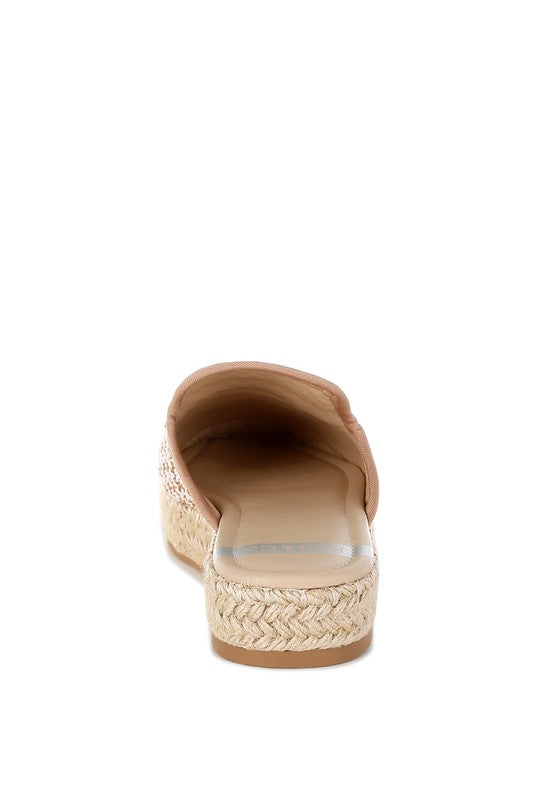 Himari Raffia Slip-On Mules-Reef Love