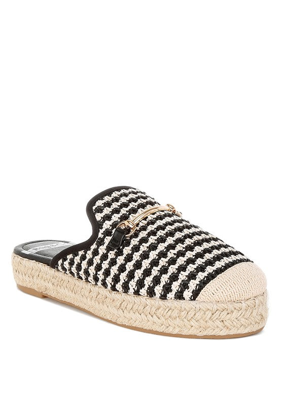 Himari Raffia Slip-On Mules-Reef Love