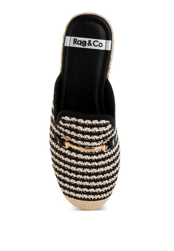 Himari Raffia Slip-On Mules-Reef Love