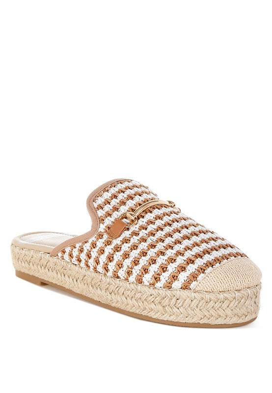 Himari Raffia Slip-On Mules-Reef Love