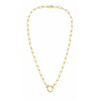 Paperclip Chain Necklace, Gold