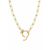 Paperclip Chain Necklace, Gold