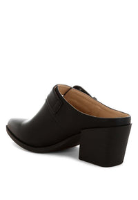 Holler Carved Buckle Statement Mules-Reef Love