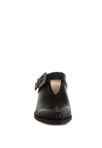 Holler Carved Buckle Statement Mules-Reef Love