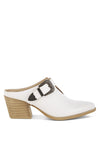 Holler Carved Buckle Statement Mules-Reef Love