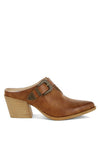 Holler Carved Buckle Statement Mules-Reef Love