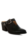 Holler Carved Buckle Statement Mules-Reef Love