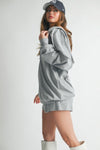 Hoodie, Shorts + Cami 3-Piece Set, Heather Grey