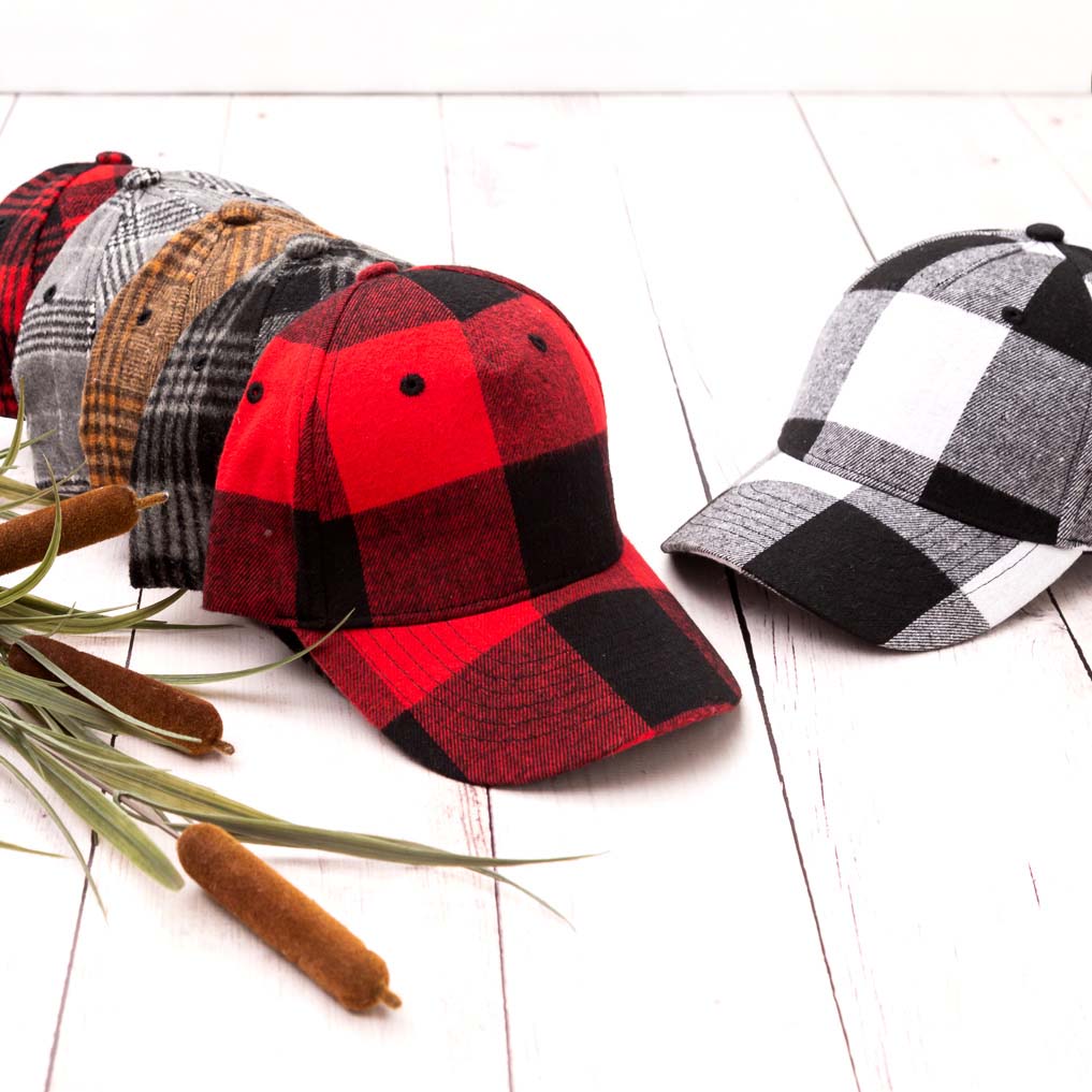 Buffalo Plaid Ball Cap-Baseball Caps-Reef Love