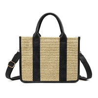 Mericela Mixed Media Straw Tote