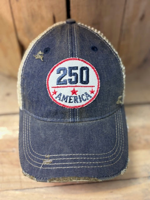 America 250 Distressed Trucker Hat