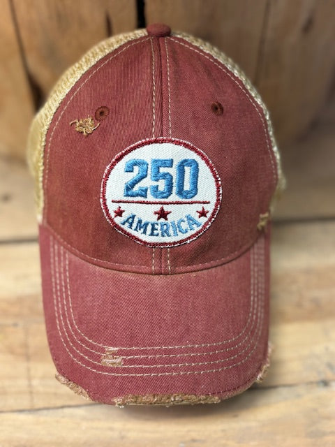 America 250 Distressed Trucker Hat