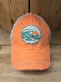 Sunset Swell Distressed Trucker Hat