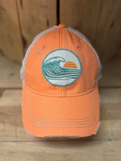 Sunset Swell Distressed Trucker Hat