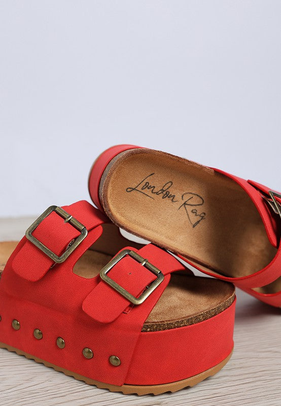 Impala Studded Faux Leather Slip On Sandals-Reef Love