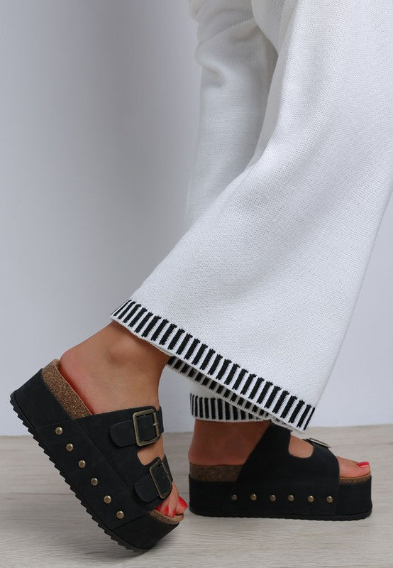 Impala Studded Faux Leather Slip On Sandals-Reef Love