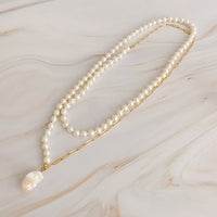 In Your Way Pearl And Chain Long Necklace, 18k Gold Plated Tarnish Resistant