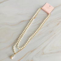 In Your Way Pearl And Chain Long Necklace, 18k Gold Plated Tarnish Resistant