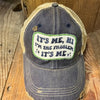 "It's Me, Hi! I'm The Problem, It's Me" Embroidered Patch Distressed Baseball Cap-"It's Me, Hi! I'm The Problem, It's Me" Embroidered Patch Distressed Baseball Cap. The perfect gift for your favorite Swiftie! Distressed Headmost Brand Snapback.
