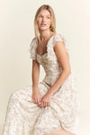 Ivory Ruffle Sleeve Tiered Maxi Dress-Effortlessly romantic and undeniably elegant, this tiered maxi dress is made for sun-drenched days and dreamy evenings. Featuring a delicate floral print-Reef Love Boho-Chic Boutique