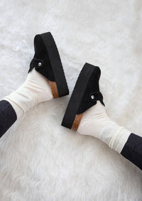 Shop JASMINE Slip-On Platform Clogs-Women's slip-on platform clogs with Cushionaire cork insole & adjustable buckle. Backless design & 2.6” heel for retro-inspired comfort & casual summer style.-available at Reef Love online boho-chic boutique