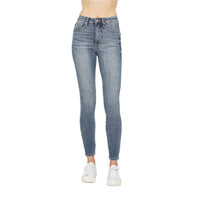 Judy Blue Full Size Tummy Control Contrast Wash Skinny Jeans-Ankle Jeans-Reef Love