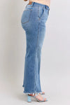 Judy Blue Full Size Raw Hem Wide Leg Jeans-Reef Love