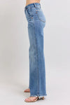 Judy Blue Full Size Raw Hem Wide Leg Jeans-Reef Love