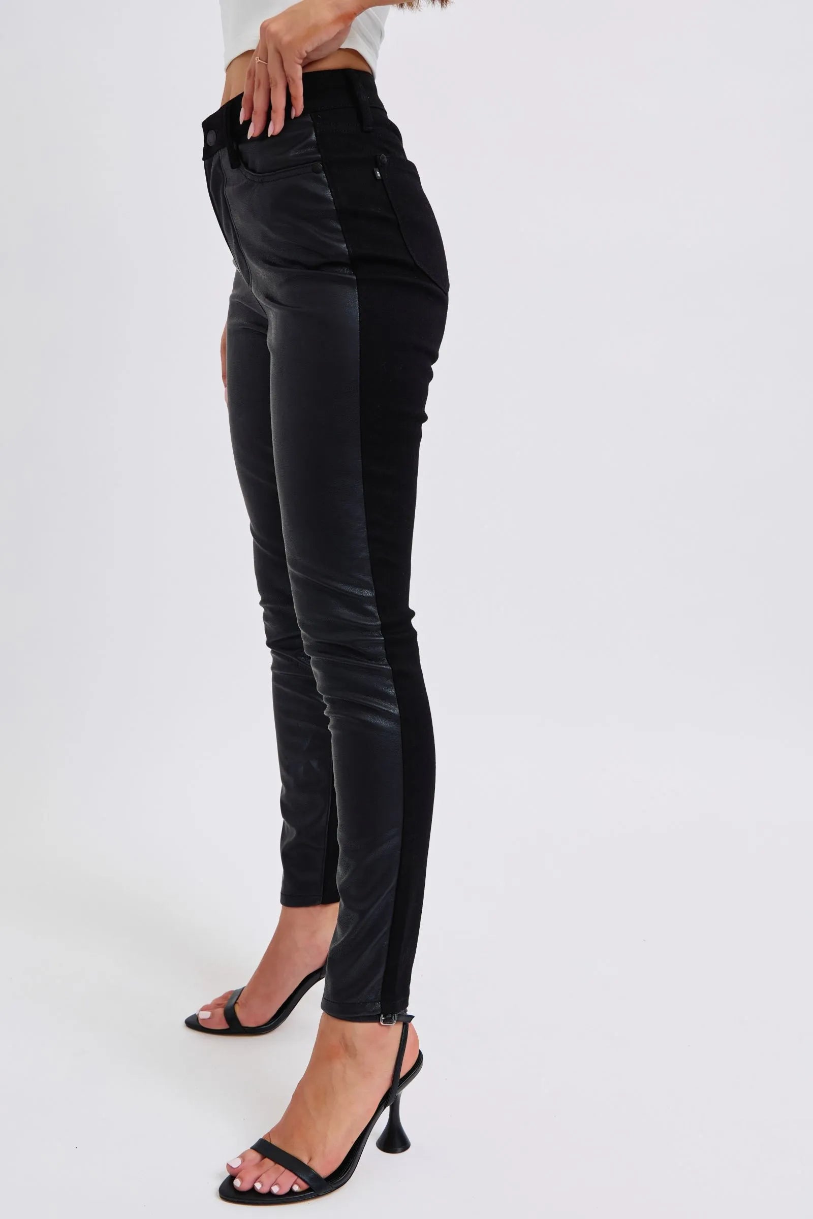 Judy Blue HW Faux Leather Skinny Pants, Plus Size-Faux Leather Pants-Judy Blue-Reef Love