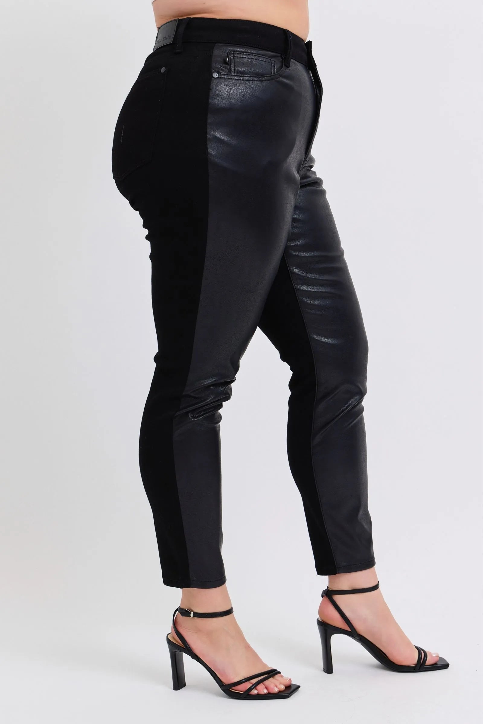 Judy Blue HW Faux Leather Skinny Pants, Plus Size-Faux Leather Pants-Judy Blue-Reef Love
