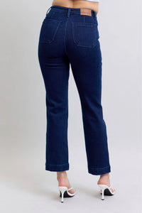 Judy Blue HW Work Wear Knee Patch Straight Jeans- Boho Chic Styles by Reef Love